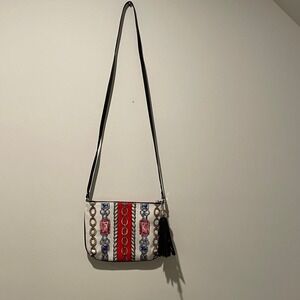 Brighton TC Crossbody Bag White Red Chain Jewel Love Tassel Purse